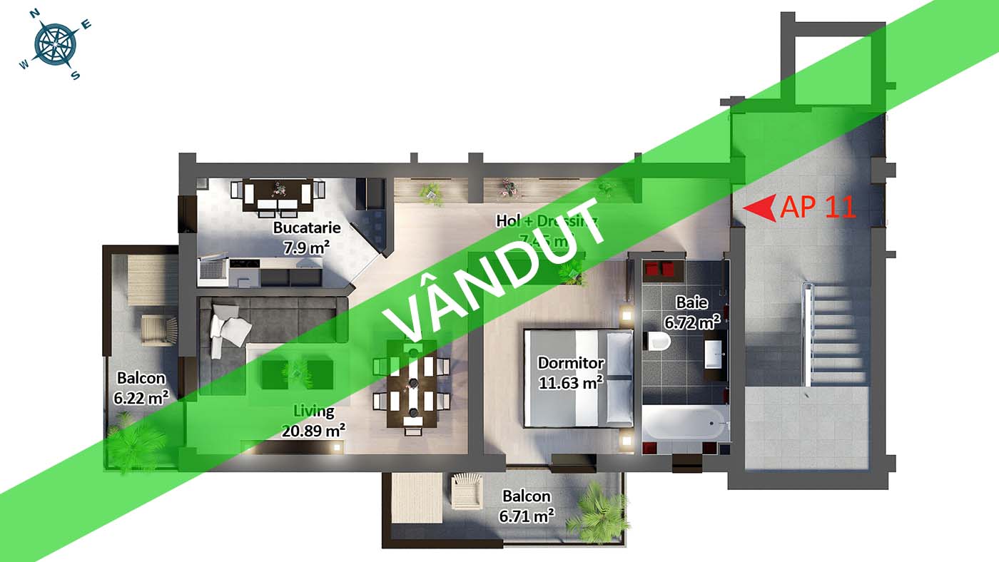 Apartament 2 camere | Etaj 2 | 51.900 Euro